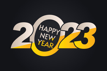Fototapeta na wymiar Happy New Year 2023 Vector Templates and logo