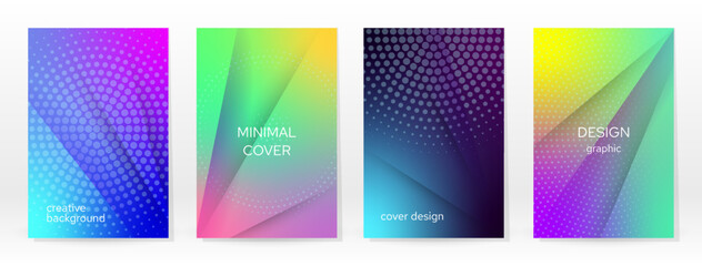 Minimal Poster. Pastel Soft. Rainbow Gradient Set.
