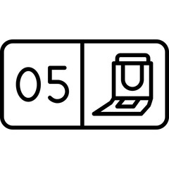 Seat Number Five Icon