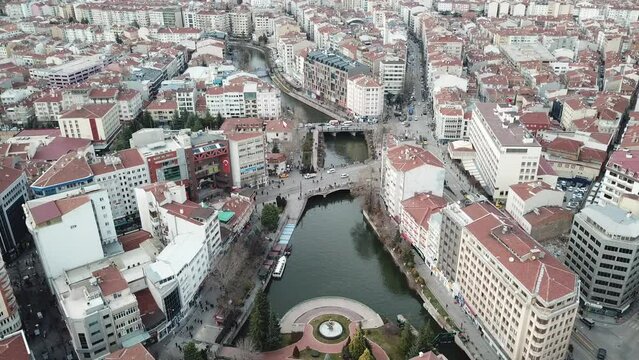 aerial view of the Eskisehir city at Turkey