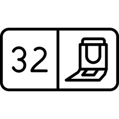 Seat Number Thirty Two Icon