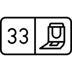 Seat Number Thirty Three Icon