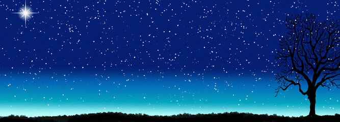 night sky with stars as banner