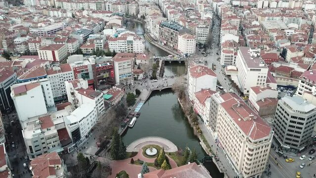 aerial view of the Eskisehir city at Turkey