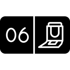 Seat Number Six Icon