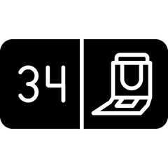 Seat Number Thirty Four Icon