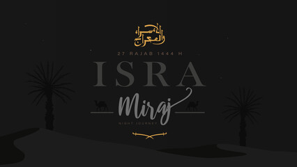 Isra miraj background design template suitable for poster, banner, greeting card