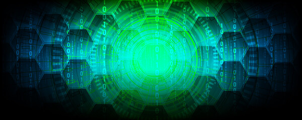 Fototapeta premium abstract hexagon background and matrix technology and communication