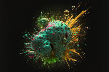 Splatter bacteria colorful - generated by Generative AI 