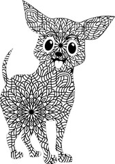Dog Mandala Coloring Page
