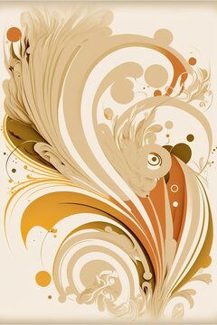 Boho-Stil abstrakt, beige, wei&szlig;er Hintergrund, Vektor-Illustration