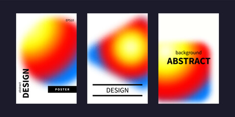 Set of geometric posters with spots
