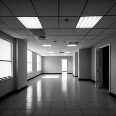 Empty office white grey created with AI
