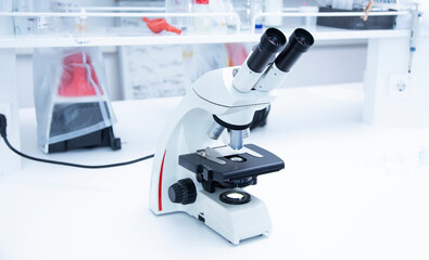 microscope at the biology, medicine and medical laboratory 