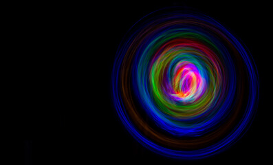 Gravity light circle in dark sky - astronomy background wallpaper