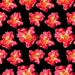 Watercolor tulips in a seamless pattern. Can be used as fabric, wallpaper, wrap.
