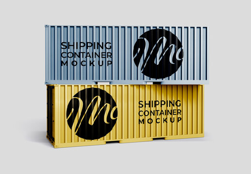 Two Shipping Containers Mockup
