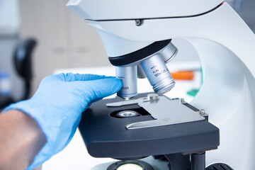 microscope at the biology, medicine and medical laboratory 