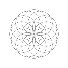 Torus symbol isolated on white background. Sacred geometry symbol concept