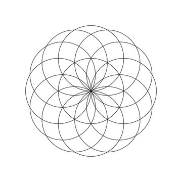 Torus symbol isolated on white background. Sacred geometry symbol concept