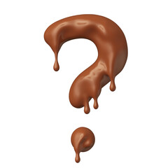 Question mark symbol in chocolate realistic 3d render
