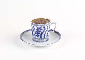 Turkish coffee cup on white background