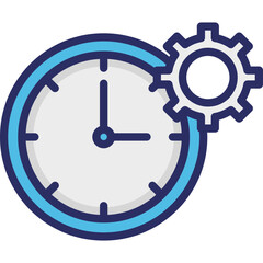 Clock, cog  Vector Icon which can easily modify or edit


