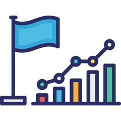 Business growth, flag  Vector Icon which can easily modify or edit

