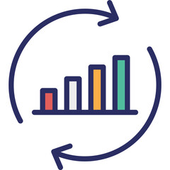  Bar graph, data Vector Icon which can easily modify or edit

