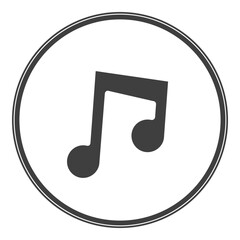music note icon on button vector