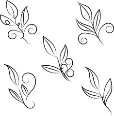 line vintage scroll items for ornate design