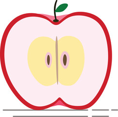 Red apple slice fruit illustration 