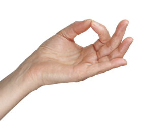 Female hand making Gyan Mudra hand position  transparent png file