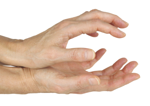 Female Energy Healer with hands cupped sensing energy isolated transparent png file