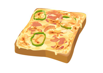 ピザトーストのイラスト