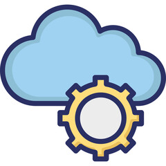 Cloud computing, cogwheel Vector Icon
