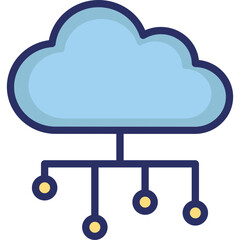 Cloud data, cloud hierarchy Vector Icon

