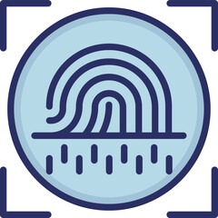 Biometric, fingerprint Vector Icon

