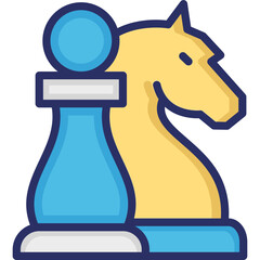 Chess knight, chess pawn Vector Icon

