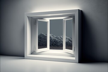 white window in the wall, ai generated