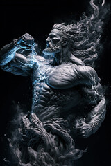 Zeus the god of thunder mythical digital illustration