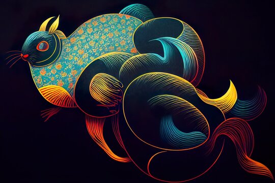 Designer Floral and Animal Illustrations - Year of the Black Water Rabbit, Patterns and Art and Decoration