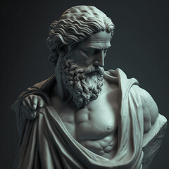 Ancient greek statue of a philosopher - obrazy, fototapety, plakaty