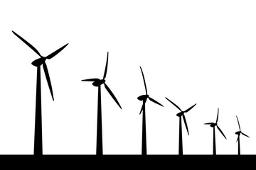 wind power plant On a white background, simple for decorating projects.