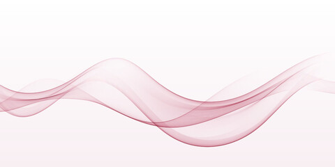 Red transparent abstract wave flow. Wavy lines for design brochure, website, flyer.