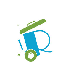 Minimalist letter r art logo cleaning service