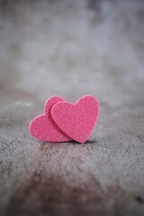 Obraz premium Valentine'sday background heart design with copy space, selective focus