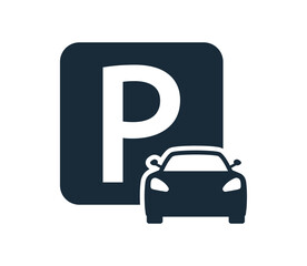 Parking icon. Parking zone. Sign parking for cars. Parking space. Vector illustration.