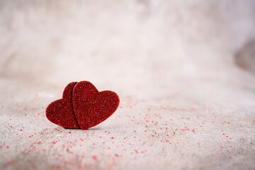 Valentine'sday background heart design with copy space, selective focus