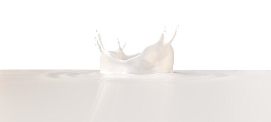 Chocolate milk splash in 3d render realistic
